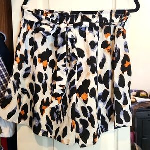 High waisted cream leopard print shorts